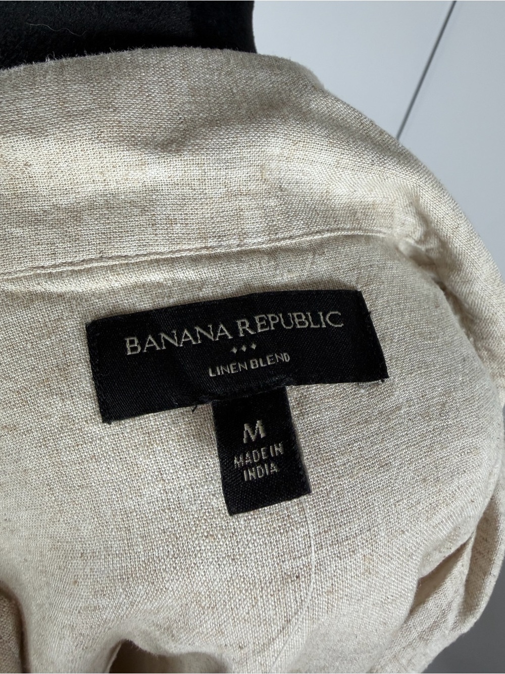 NWT Banana Republic Linen Blend Embroidered Blouse Beige Size Medium - Picture 5 of 7